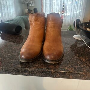 Franco Sarto  Tan Leather Ankle Boots